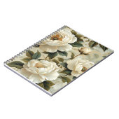 Weiße Blume auf cremefarbenem Hintergrund. Notizblock (Linke Seite)