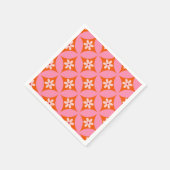 Weiße Blume auf dem Muster der rosafarbenen Kreise Serviette (Ecke)