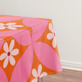 Weiße Blume auf dem Muster der rosafarbenen Kreise Tischdecke (Beispiel)