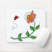 Weiße Blume auf der Maus Mousepad (Mit Mouse)
