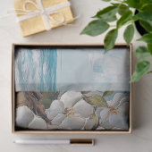 Weiße Blume auf der Ölgemälde am Strand Seidenpapier (Geschenk)