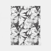 Weiße Blume auf dunkelgrau Fleecedecke (Vorderseite)