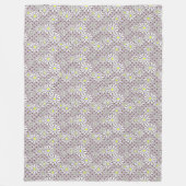 Weiße Blume auf einem beigen, braunen Polka-Punkt Fleecedecke (Vorderseite)