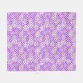 Weiße Blume auf einem Polka-Punkt-Hintergrund Fleecedecke (Vorderseite (Horizontal))