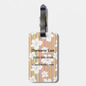 Weiße Blume auf gestreibendem Hintergrund Gepäckanhänger (Rückseite vertikal)