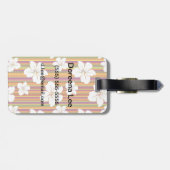 Weiße Blume auf gestreibendem Hintergrund Gepäckanhänger (Rückseite horizontal)