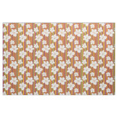 Weiße Blume auf gestreiftem Hintergrund Stoff (Fat Quarter (45,7 x 55,9 cm))