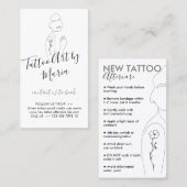 Weiße Blume auf Girl Shoulle New Tattoo Aftercare Visitenkarte (Vorne/Hinten)
