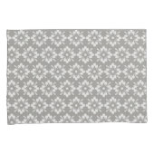 Weiße Blume auf grauem Hintergrund Wiederholmuster Kissenbezug (Vorderseite-Rechts)