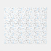 Weiße Blume auf hellblau. Fleecedecke (Vorderseite (Horizontal))