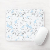 Weiße Blume auf hellblau. Mousepad (Mit Mouse)