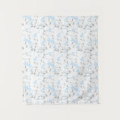 Weiße Blume auf hellblau. Wandteppich (Vorderseite)