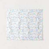 Weiße Blume auf hellblau. Wandteppich (Vorderseite (Horizontal))