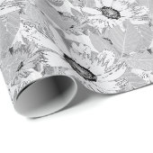 Weiße Blume auf hellgrau. Geschenkpapier (Rolleneckpunkt)