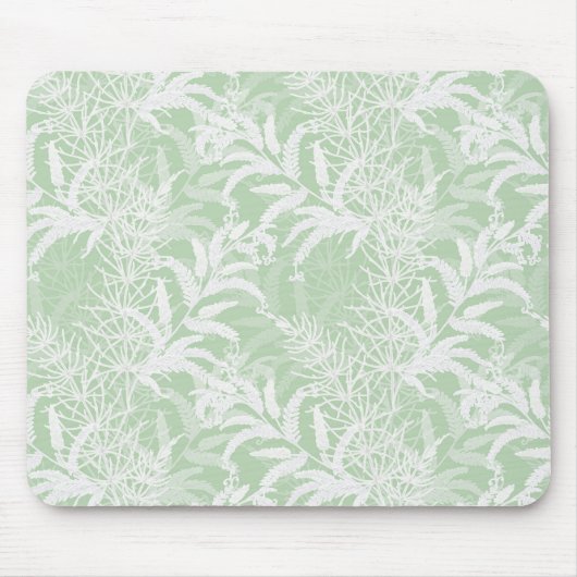 Weiße Blume auf hellgrün. Mousepad (Vorne)
