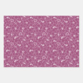 Weiße Blume auf Himbeere Geschenkpapier Set (Vorderseite)