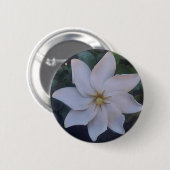 weiße Blume auf Knopfdruck Button (Vorne & Hinten)