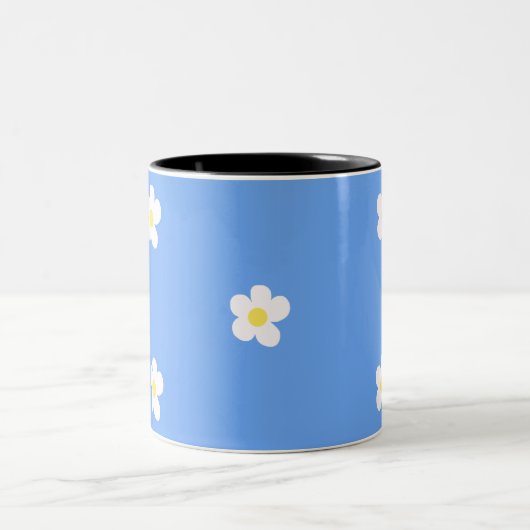 Weiße Blume auf Lilac Zweifarbige Tasse (Mittel)