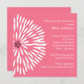 Weiße Blume auf Pink Baby Dusche Einladung (Vorne/Hinten)