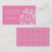 Weiße Blume auf rosa Karte (Vorne/Hinten)