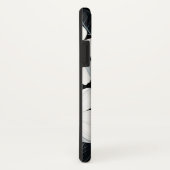 Weiße Blume auf Schwarz-Monogramm-Elegant Case-Mate iPhone Hülle (Hinten/Rechts)