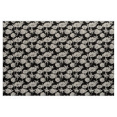 Weiße Blume auf Schwarz. Stoff (Yard (91,4 cm))