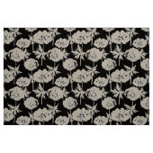 Weiße Blume auf Schwarz. Stoff (Fat Quarter (45,7 x 55,9 cm))