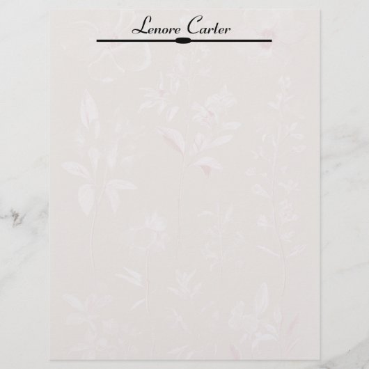 Weiße Blume auf Taupe Personalisiert Briefbogen (Vorderseite)