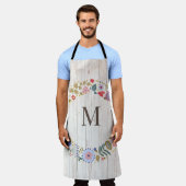 Weiße Blume aus altem Holz Schürze (Getragen)