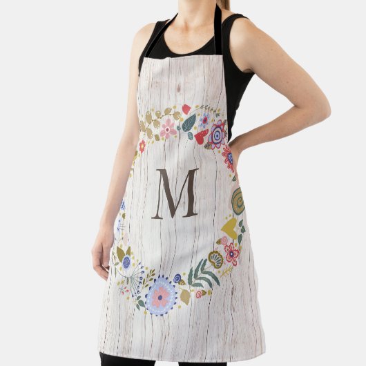 Weiße Blume aus altem Holz Schürze (InSitu)