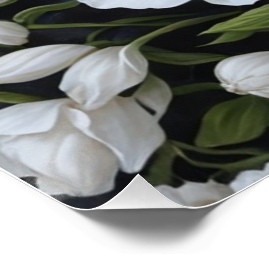 Weiße Blume aus Papier Poster (Ecke)