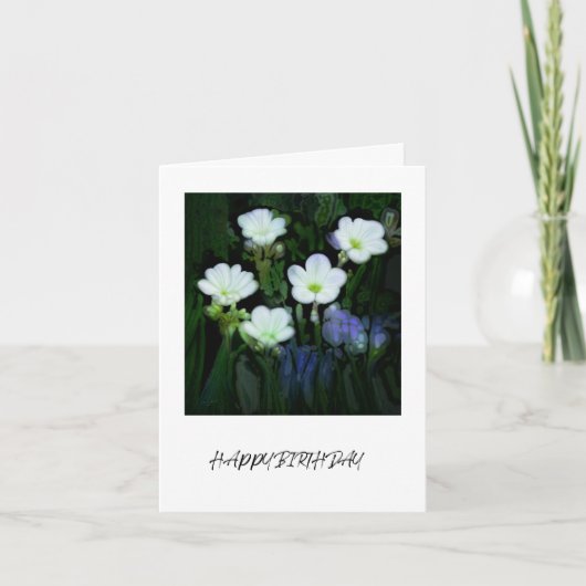 WEISSE BLUME BIRTHDAY CARD KARTE (Vorderseite)