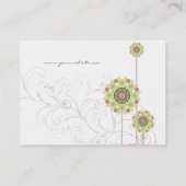 Weiße Blume blüht und Wirbel Moderner Chic Visitenkarte (Rückseite)