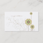 Weiße Blume blüht und Wirbel Moderner Chic Visitenkarte (Rückseite)