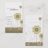 Weiße Blume blüht und Wirbel Moderner Chic Visitenkarte (Vorne/Hinten)