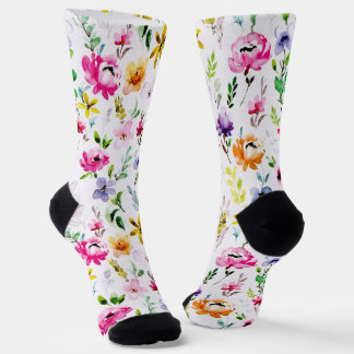 Weiße Blume Blumenmuster Socken
