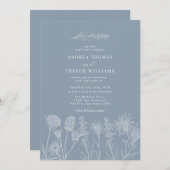 Weiße Blume | Boho Chic Wedding Einladung (Vorne/Hinten)