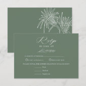 Weiße Blume | Boho Chic Wedding RSVP Karte (Vorne/Hinten)