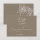 Weiße Blume | Boho Chic Wedding RSVP Karte (Vorne/Hinten)