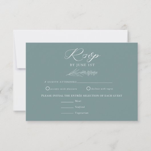 Weiße Blume | Boho Chic Wedding RSVP Karte (Vorderseite)