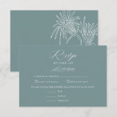 Weiße Blume | Boho Chic Wedding RSVP Karte (Vorne/Hinten)