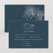 Weiße Blume | Boho Chic Wedding RSVP Karte (Vorne/Hinten)