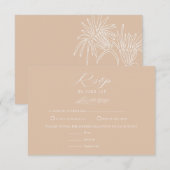 Weiße Blume | Boho Chic Wedding RSVP Karte (Vorne/Hinten)