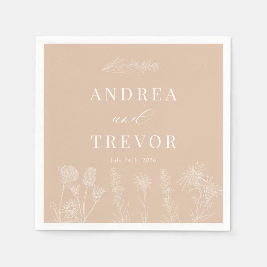 Weiße Blume | Boho Chic Wedding Serviette (Vorderseite)