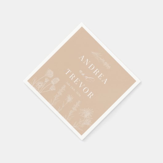 Weiße Blume | Boho Chic Wedding Serviette (Ecke)