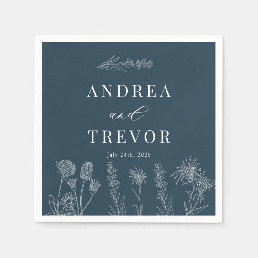 Weiße Blume | Boho Chic Wedding Serviette (Vorderseite)