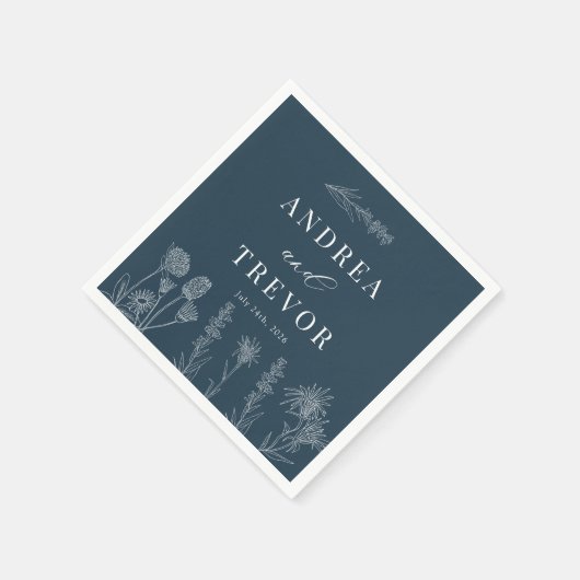 Weiße Blume | Boho Chic Wedding Serviette (Ecke)