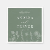 Weiße Blume | Boho Chic Wedding Serviette (Vorderseite)