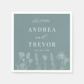 Weiße Blume | Boho Chic Wedding Serviette (Vorderseite)