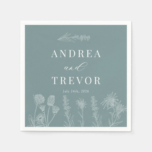 Weiße Blume | Boho Chic Wedding Serviette (Vorderseite)